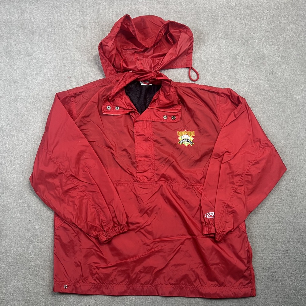 Rawlings Cooperstown Dreams Park Windbreaker Men Medium Red Anorak Pullover